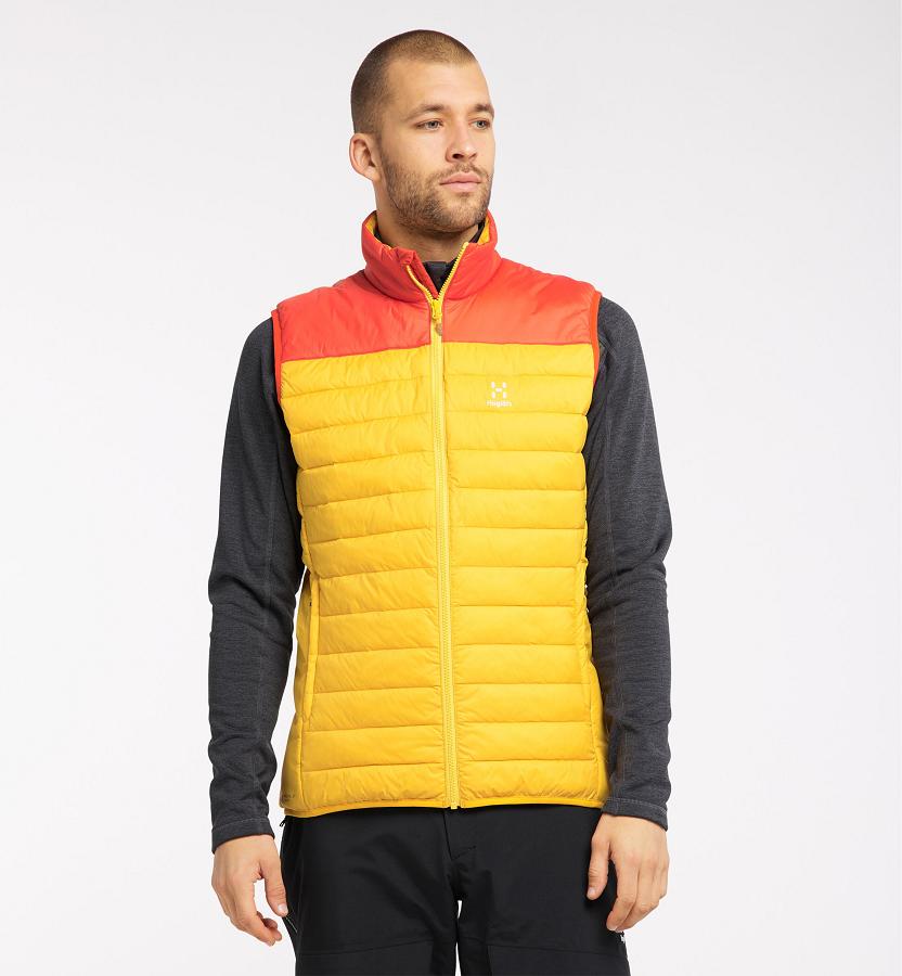 Haglöfs Mens Spire Mimic Vest Yellow/Red New Zealand 76023TQLX